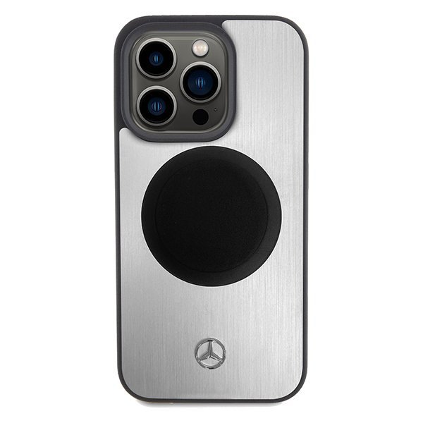 Mercedes MEHMP15X23ACMS iPhone 15 Pro Max 6.7&quot; srebrny/silver hardcase Leather&Alu MagSafe