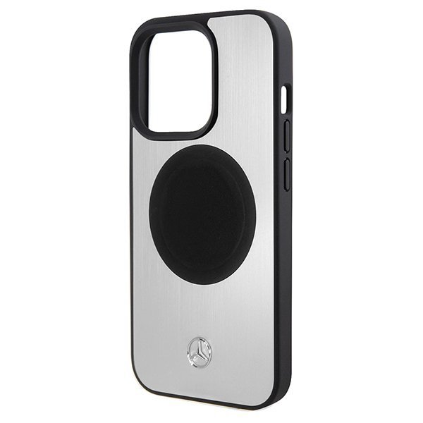 Mercedes MEHMP15X23ACMS iPhone 15 Pro Max 6.7&quot; srebrny/silver hardcase Leather&Alu MagSafe