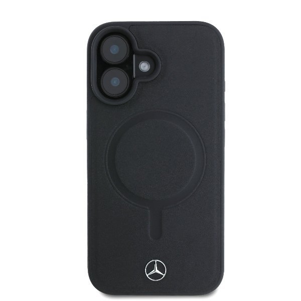 Mercedes MEHMP16S23RCMK iPhone16 6.1&quot; czarny/black hardcase Plain Smooth Leather MagSafe