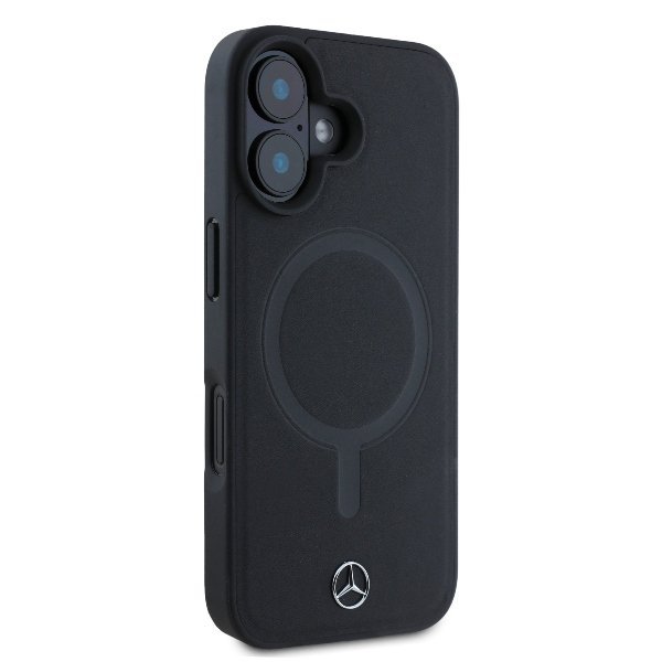 Mercedes MEHMP16S23RCMK iPhone16 6.1&quot; czarny/black hardcase Plain Smooth Leather MagSafe
