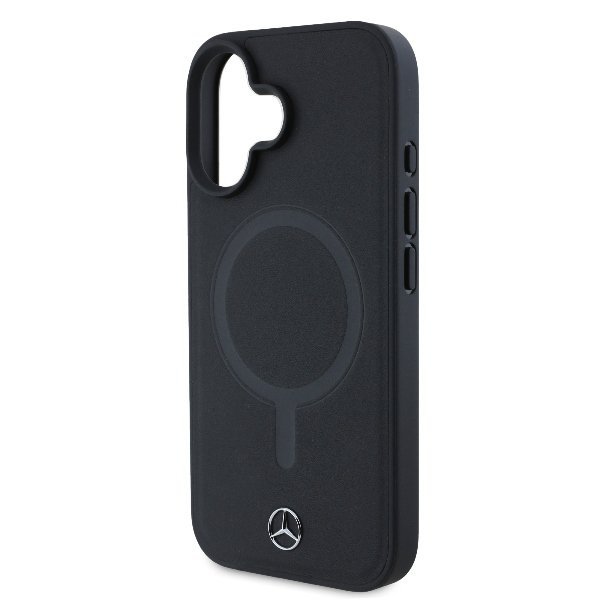 Mercedes MEHMP16S23RCMK iPhone16 6.1&quot; czarny/black hardcase Plain Smooth Leather MagSafe