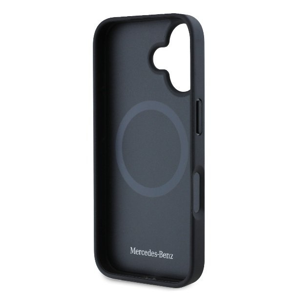Mercedes MEHMP16S23RCMK iPhone16 6.1&quot; czarny/black hardcase Plain Smooth Leather MagSafe