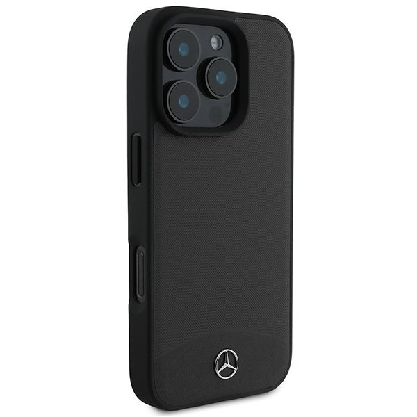 Mercedes MEHMP16X23RBARK iPhone 16 Pro Max 6.9&quot; czarny/black hardcase Textured And Plain Leather MagSafe