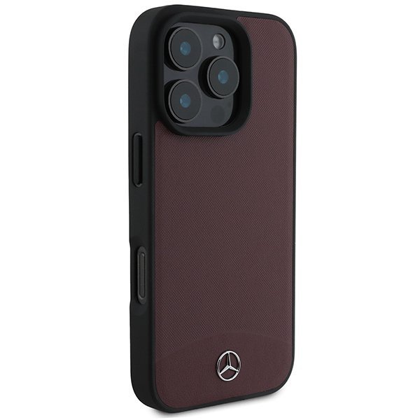 Mercedes MEHMP16X23RBARR iPhone16 Pro Max 6.9&quot; czerwony/red hardcase Textured And Plain Leather MagSafe