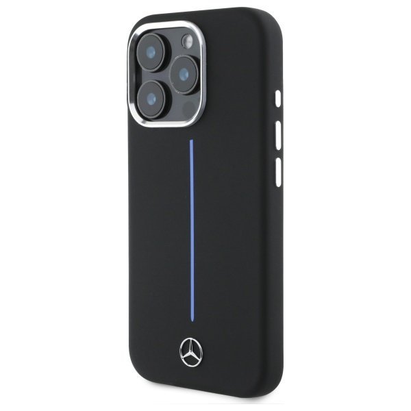 Mercedes MEHMP16L23SUMBK iPhone 16Pro 6.3&quot; czarny/black hardcase Silicone Blue Stripe MagSafe