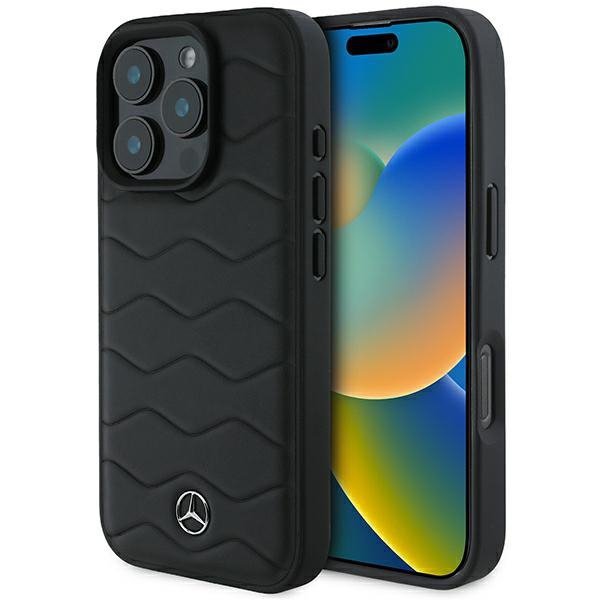 Mercedes MEHCP16L23RWRSK iPhone 16 Pro6.3&quot; czarny/black hardcase MB Waves Leather