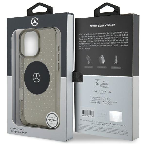 Mercedes MEHMP16L23HCPK iPhone 16 Pro    6.3&quot; czarny/black hardcase MB Case Star Pattern MagSafe