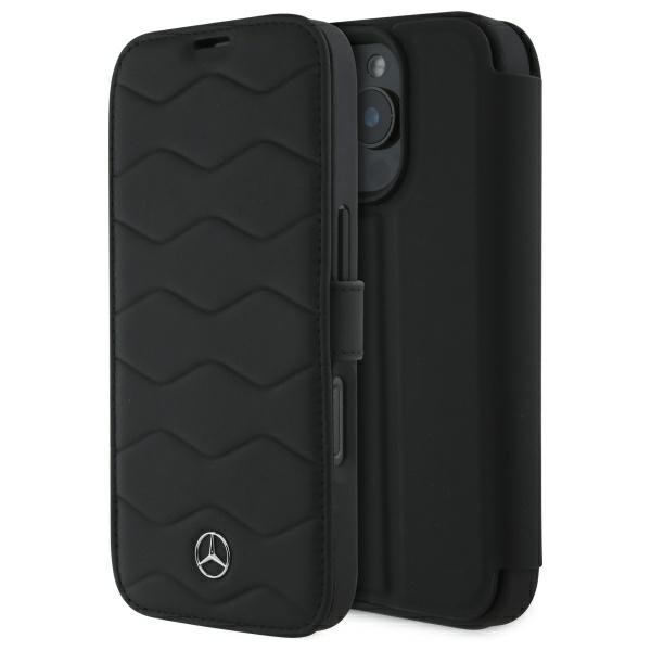 Mercedes MEBKP16X23RWRSK iPhone 16 Pro   Max 6.9&quot; czarny/black bookcase MB Waves Leather