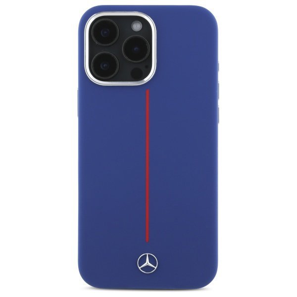 Mercedes MEHMP16X23SUMRV iPhone 16 Pro   Max 6.9&quot; granatowy/navy hardcase Silicone Red Stripe MagSafe