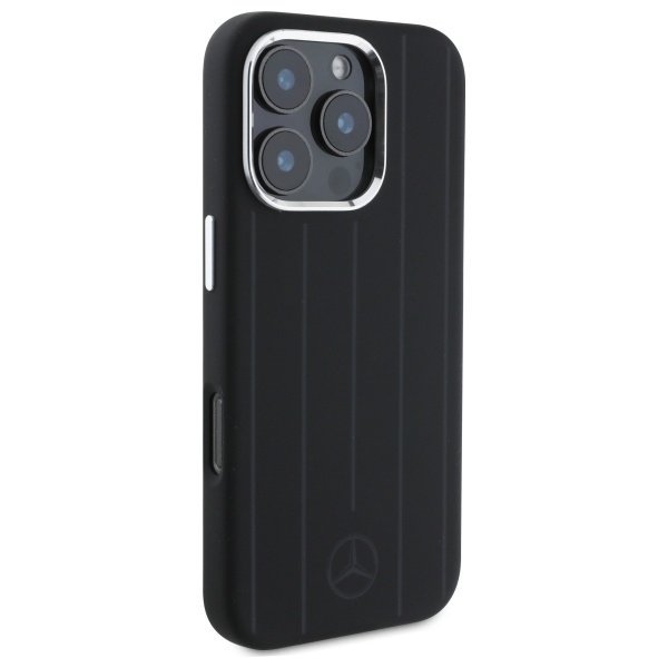 Mercedes MEHMP16L23SUVSK iPhone 16 Pro   6.3&quot; czarny/black hardcase Silicone Vertical Tonal Stripes MagSafe