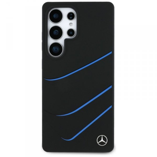 Etui Mercedes Silicone Contrasted Curves MagSafe do Samsung Galaxy S25 Ultra czarny