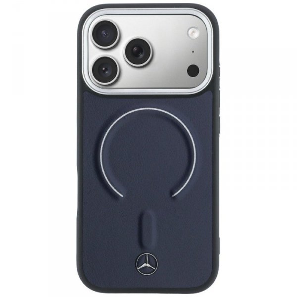 Etui Mercedes Leather 3D MagSafe do      iPhone 17 Pro Max granatowy