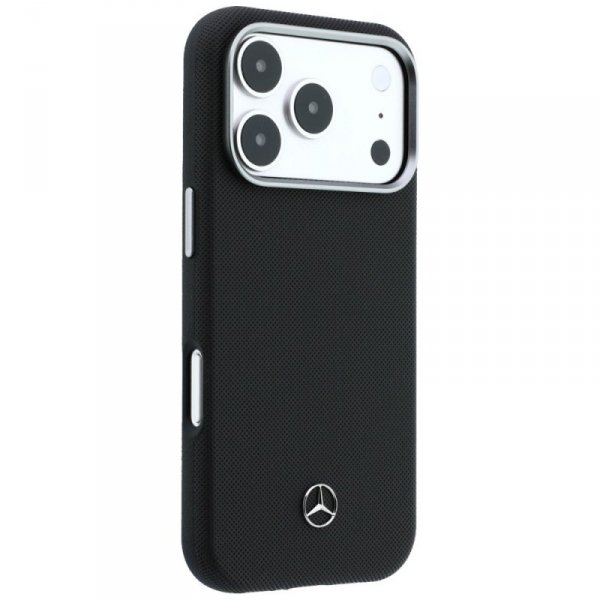 Etui Mercedes Leather Semi Wrap Grill    Pattern MagSafe do iPhone 17 Pro czarny
