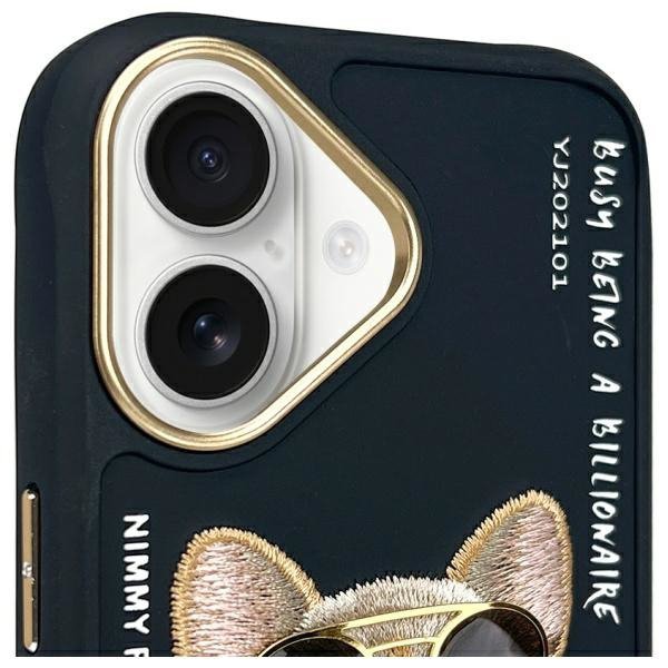 Nimmy etui iPhone 16 6.1&quot; czarny/black   Glasses Cool Dog