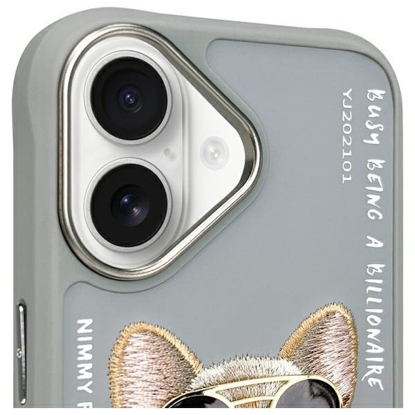 Nimmy etui iPhone 16 6.1&quot; szary/gray     Glasses Cool Dog