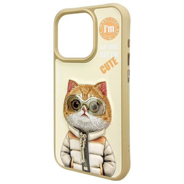 Nimmy etui iPhone 15 Pro 6.1&quot; khaki Cool&Cute 2.0 Cat
