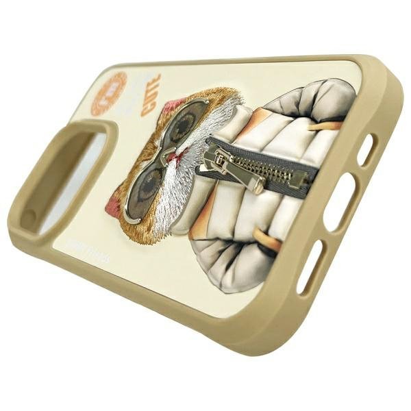 Nimmy etui iPhone 15 Pro Max 6.7&quot; khaki  Cool&Cute 2.0 Cat