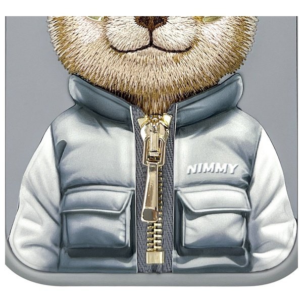 Nimmy etui iPhone 15 Pro Max 6.7"        szary/gray Cool&Cute 2.0 Bear