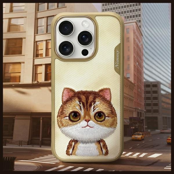 Nimmy etui iPhone 16 Pro 6.3&quot; khaki Big  Eyed Pet 2.0 Cat