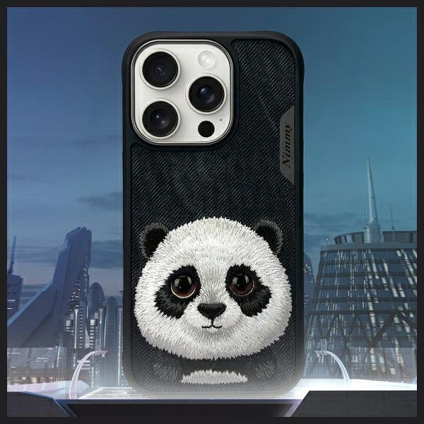 Nimmy etui iPhone 16 Pro 6.3&quot;            czarny/black Big Eyed Pet 2.0 Panda