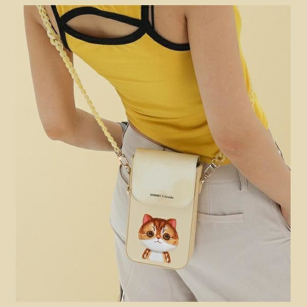 Nimmy torebka na telefon khaki Big Eyed  Pet 2.0 Cat