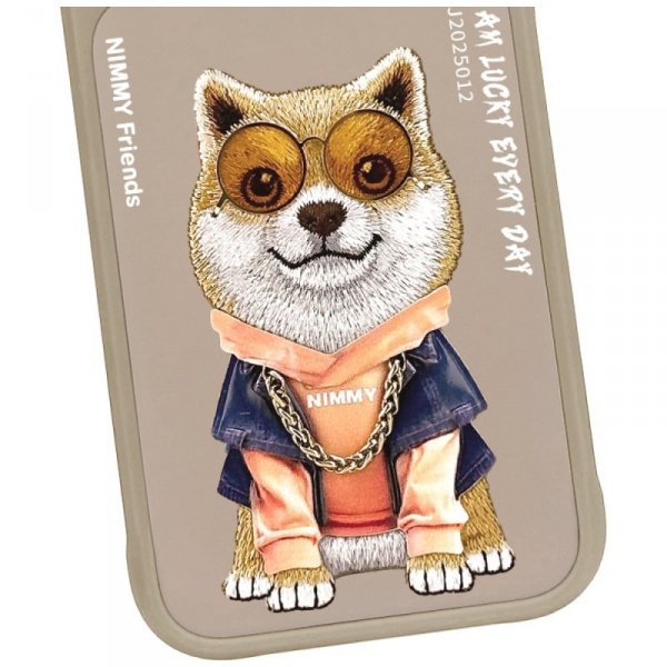 Etui Nimmy Glasses Cool Dog do iPhone 17 Pro beżowy