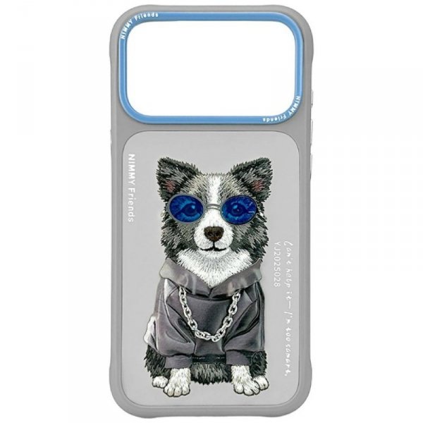 Etui Nimmy Glasses Cool Dog do iPhone 17 Pro Max szary