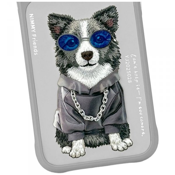 Etui Nimmy Glasses Cool Dog do iPhone 17 Pro Max szary