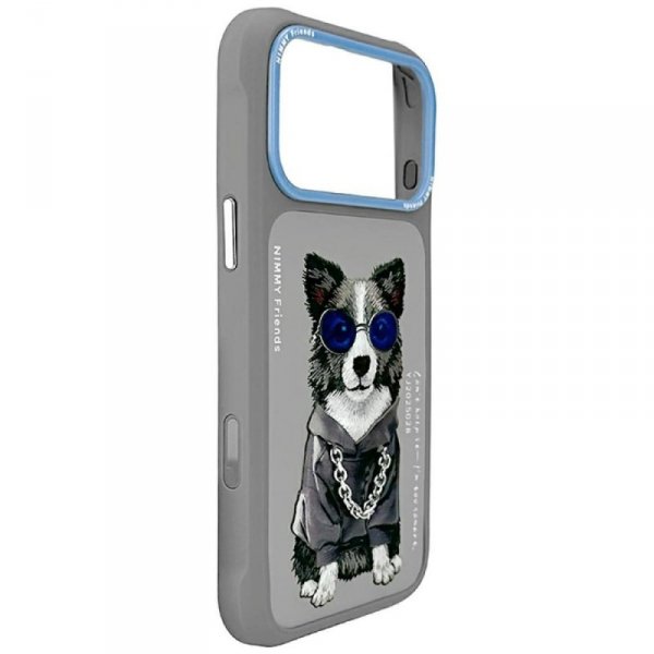 Etui Nimmy Glasses Cool Dog do iPhone 17 Pro Max szary