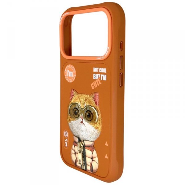 Etui Nimmy Cool&Cute 2.0 Cat do iPhone   17 Pro pomarańczowy