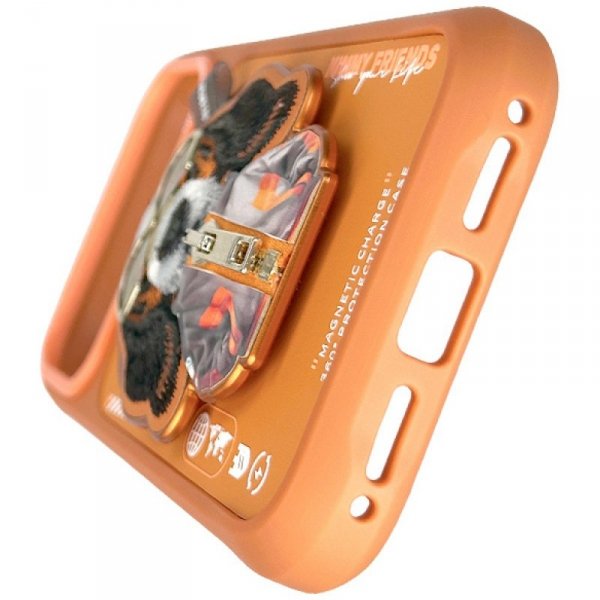 Etui Nimmy Cool&Cute 2.0 Dog do iPhone   17 Pro Max z magnetyczną zawieszką pomarańczowy