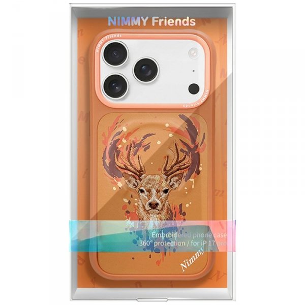 Etui Nimmy Jeleń MagSafe do iPhone 17    Pro Max pomarańczowy
