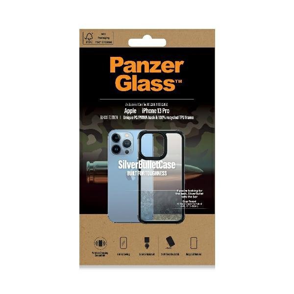 PanzerGlass ClearCase iPhone 13 Pro 6.1&quot; black Antibacterial Military grade SilverBullet 0324
