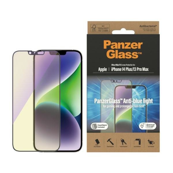 PanzerGlass Ultra-Wide Fit iPhone 14 Plus / 13 Pro Max 6,7&quot; Screen Protection Antibacterial Easy Aligner Included Anti-blue