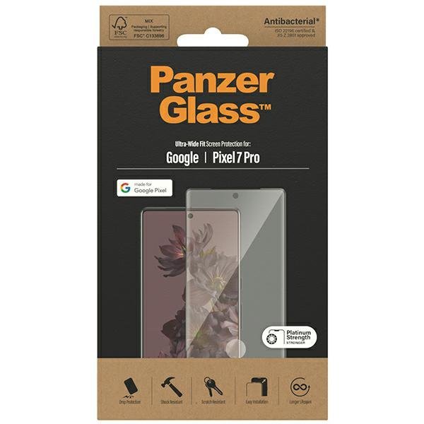 PanzerGlass Ultra-Wide Fit Pixel 7 Pro Screen Protection Antibacterial czarny/black 4773