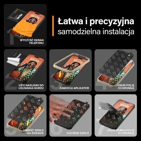 PanzerGlass Ultra-Wide Fit iPhone 15 ProMax 6.7" 2in1 Screen Protection Anti-reflective+Anti-Blue Easy Aligner Included 281