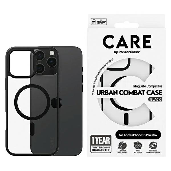 Etui CARE by PanzerGlass Flagship Urban  Combat Case iPhone 16 Pro Max 6,9&quot; czarny/black MagSafe 1360