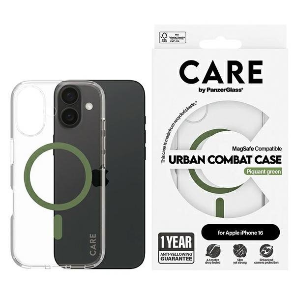 Etui CARE by PanzerGlass Flagship Case   iPhone 16 6.1&quot; zielony/green MagSafe 1369
