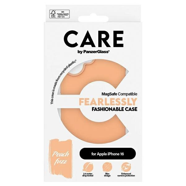 Etui CARE by PanzerGlass Fashion Case    iPhone 16 6.1&quot; brzoskwiniowy/peachy MagSafe 1389