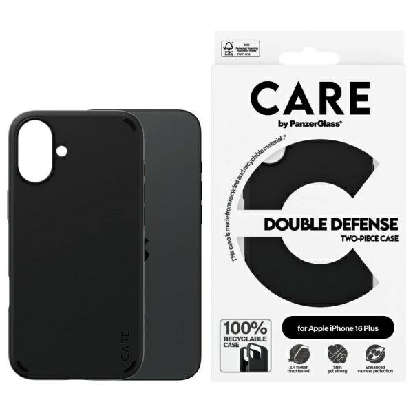 Etui CARE by PanzerGlass Feature Double  Defense Case iPhone 16 Plus 6.7" czarny/black 1335