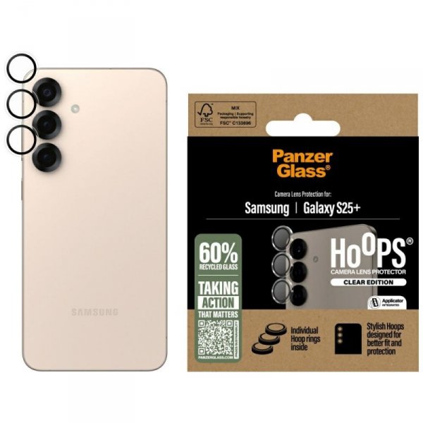 Szkło hartowane na obiektyw PanzerGlass  Hoops Lens Protector do Samsung Galaxy S25+ przezroczysty