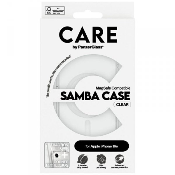 Etui CARE by PanzerGlass Fashion MagSafe do iPhone 16e przezroczysty