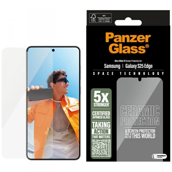 Szkło ceramiczne PanzerGlass Ultra-Wide  Fit do Samsung Galaxy S25 Edge