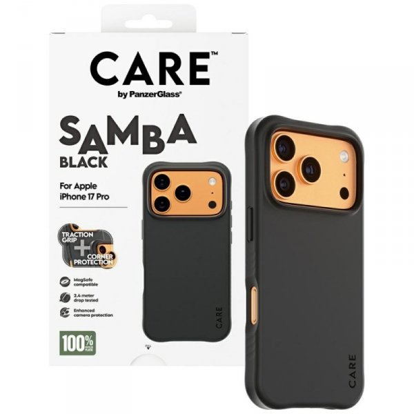 Etui CARE by PanzerGlass Fashionable     Samba MagSafe do iPhone 17 Pro czarny