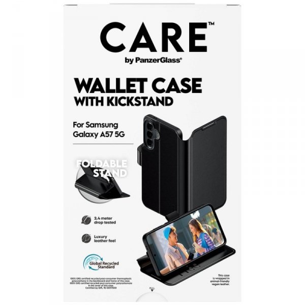 Etui CARE by PanzerGlass Feature Wallet Kickstand do Samsung Galaxy A57 5G czarny
