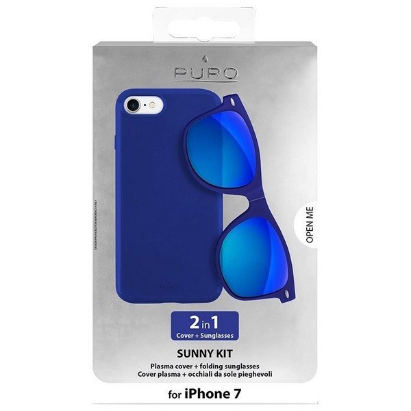 Puro Sunny Kit etui iPhone 7/8 + okularySE 2020 / SE 2022 niebieski/blue IPC747SUNNYKIT1BLUE