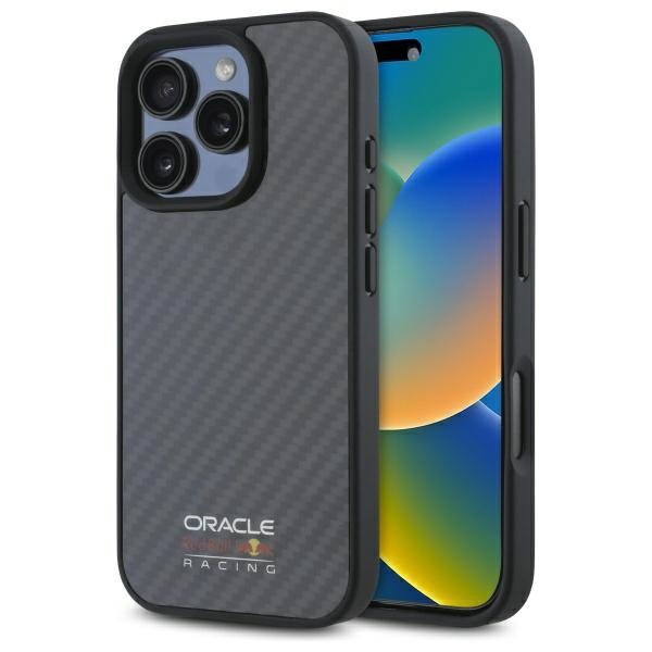Red Bull RBHMP16L24CFILSK iPhone 16 Pro  6.3&quot; hardcase czarny/black Carbon Fiber Shiny Logo MagSafe