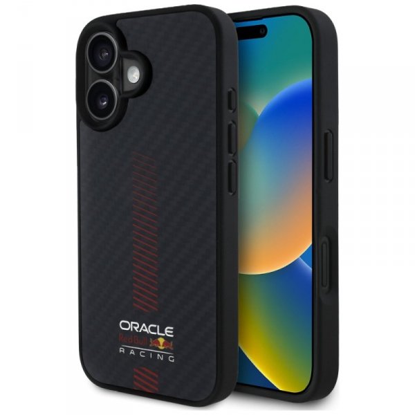 Red Bull RBHMP16S24CFGSMK iPhone 16 6.1&quot; hardcase czarny/black Carbon Fiber Power Bar MagSafe