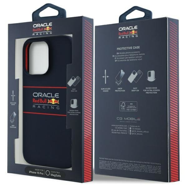 Red Bull RBHMP15L24SIHSRV iPhone 15 Pro  6.1&quot; hardcase granatowy/navy Silicone Horizontal Logo MagSafe
