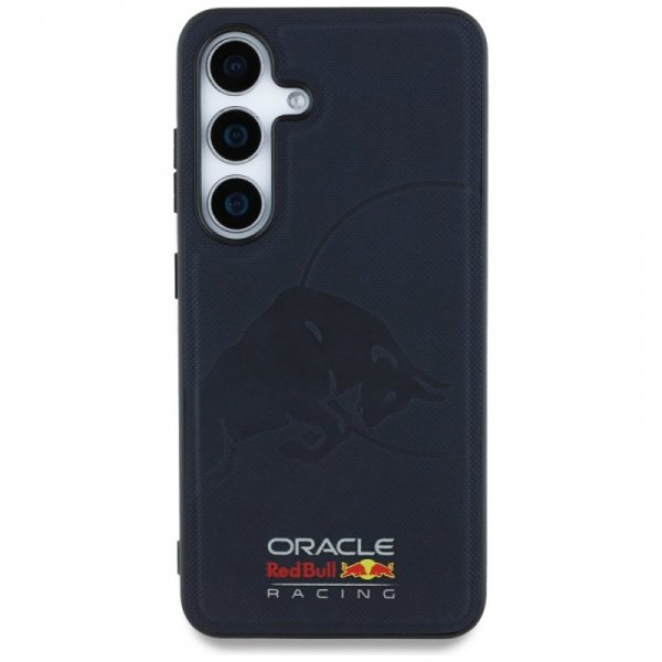 Etui Red Bull Leather Meshed Debossed    Bull MagSafe do Samsung Galaxy S25 granatowy